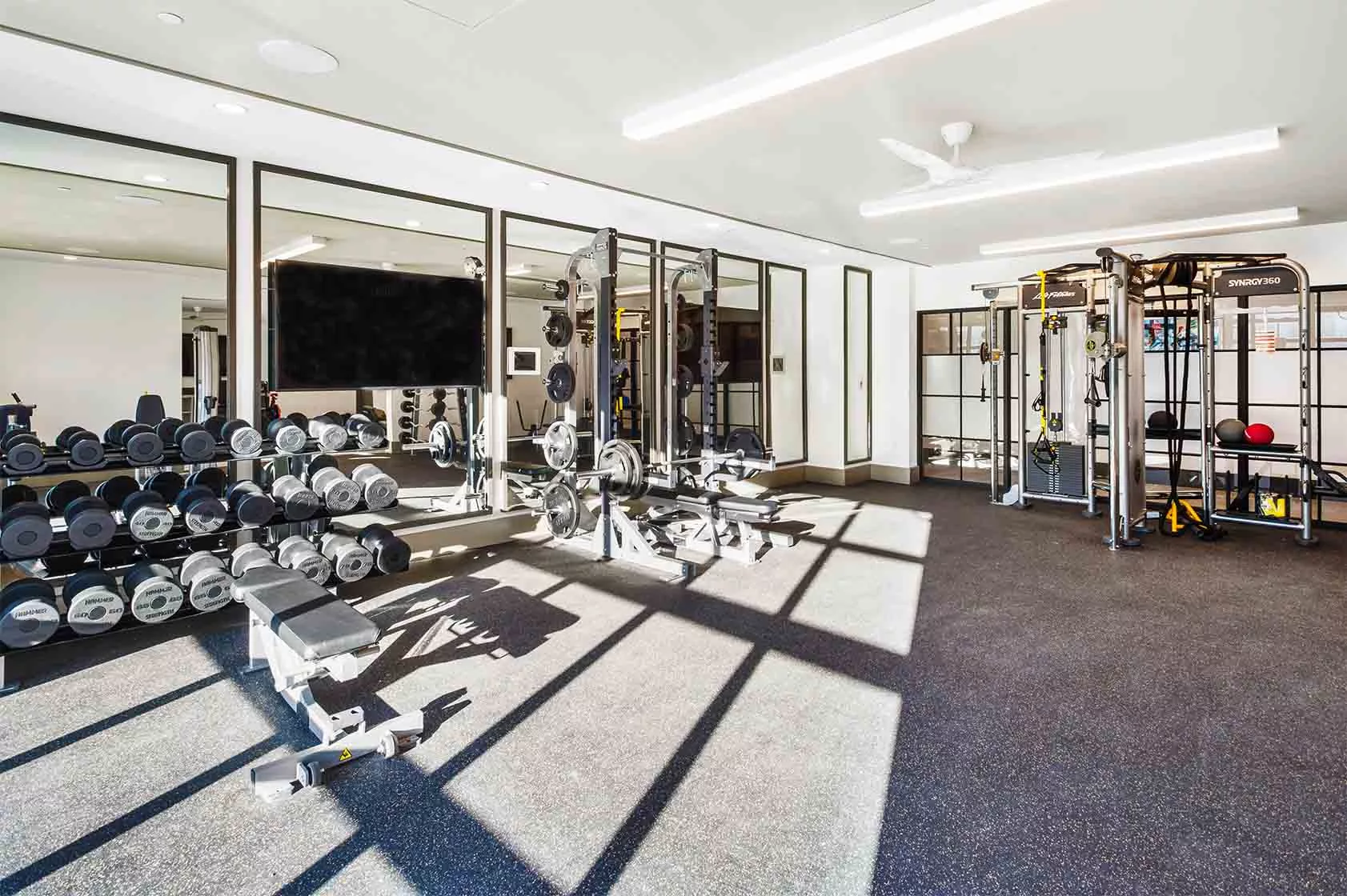 Fitness Center with weight training equipment